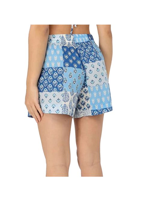 Short Mc2 Saint Barth Meave donna MEAVE00380H Blu basic floreale elasticizzata all'americana MC2 SAINT BARTH | Shorts | MEAVE00380H3161